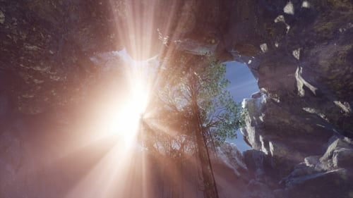 Sun Light Inside Mysterious Cave