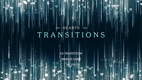 Romantic Heart Particle Light Streaks Transition