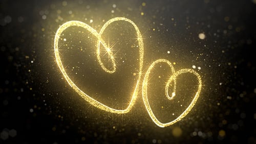 Gold Valentine Hearts
