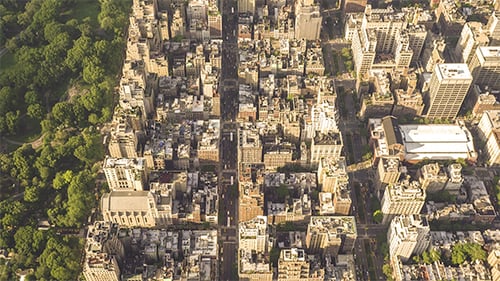 Above the Upper East Side of New York City
