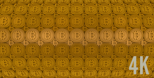 Looping 3D Golden Bitcoin Coins Seamless Background Animation