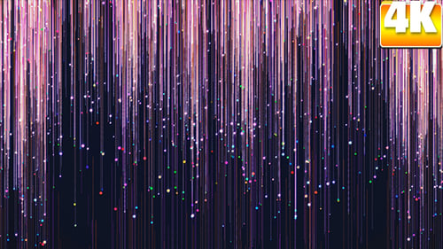 Abstract Colorful Particle Lines Falling Digital Background Loop
