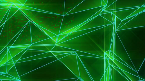 Schleife mit glänzenden grünen Dreiecken