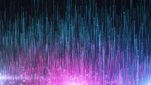 Animated Digital Particle Stream Background with Glowing Upward Lines