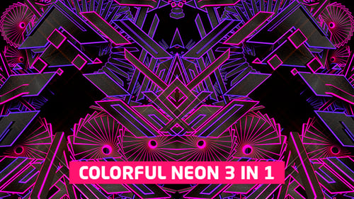 Abstract Neon Geometric Tunnel Looping Background