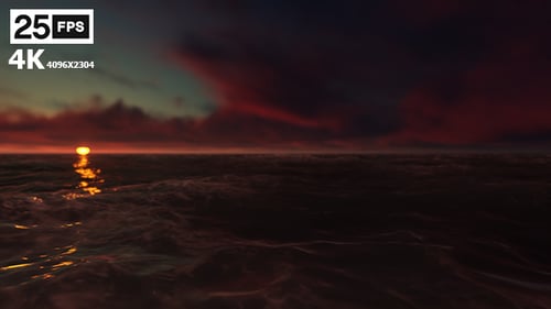 Serene Ocean Sunset with Golden Reflection on Water