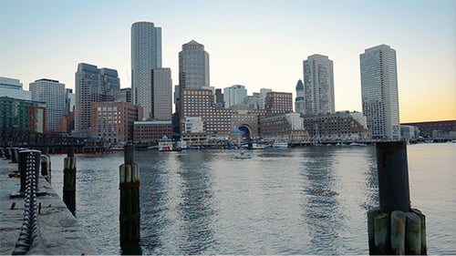 Boston, MA, USA - The Skyline at Sunset