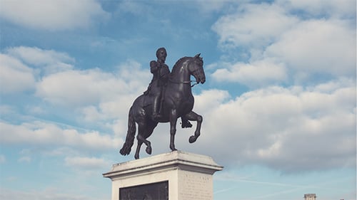 The statue of Henry IV in Paris, France