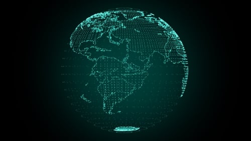 Digital Earth Rotating Green