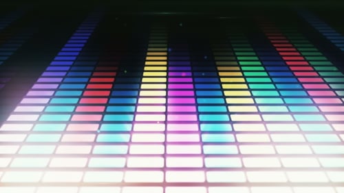 Vibrant Neon Audio Equalizer Bars Loop Background