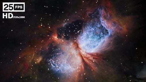 Vibrant Cosmic Nebula with Shimmering Stars Background Loop