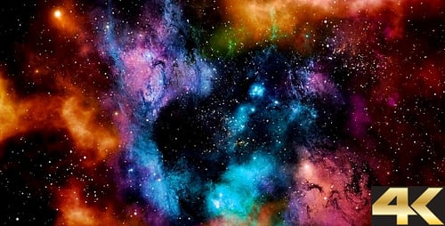 Vibrant Space Nebula with Twinkling Stars Animated Background