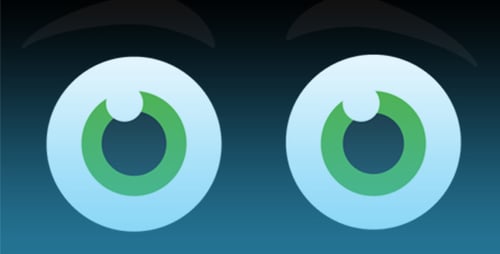 Cartoon Blinking Eyes with Eyebrows for Object Animation