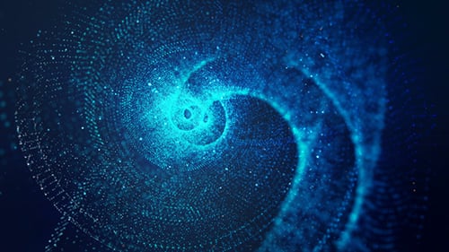 Abstract Blue Digital Particle Tunnel Background Loop