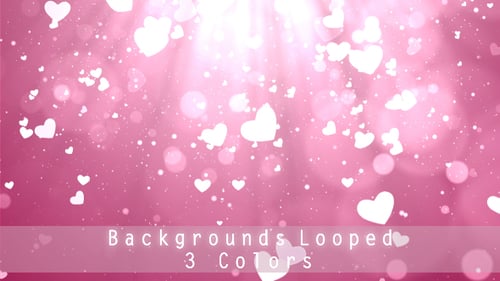 Romantic Falling Hearts and Sparkling Bokeh Light Background