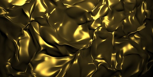 Seamless Golden Fluid Fabric Abstract Luxury Background Loop