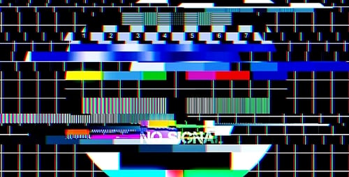 Retro Glitch TV No Signal Screen Error Loop