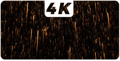 Golden Shimmering Falling Lines and Stars Background Loop