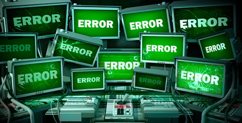 Telas com sinal “ERROR”