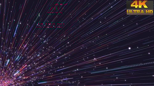 Dynamic Light Trails and Stars Abstract Futuristic Background