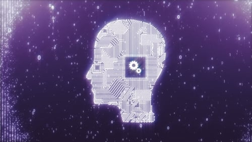 Circuit Board Head As a Symbol of Thinking Process