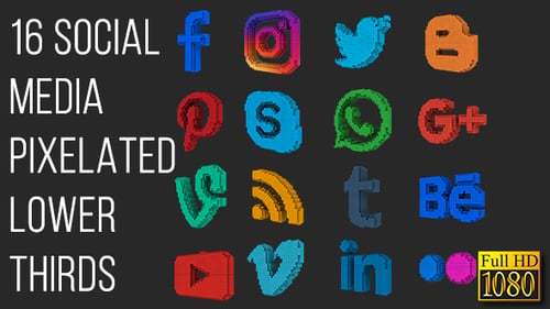 Social Media Pixels Lower Thirds (Full HD)