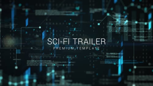 Cinematic Sci-Fi Trailer Opener with HUD and Glitch
