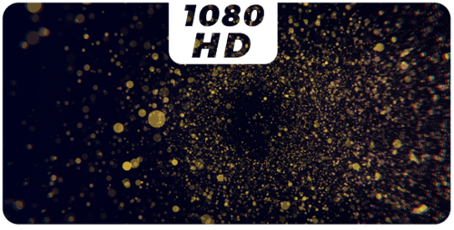 Shimmering Golden Glitter Particles Floating Overlay Background