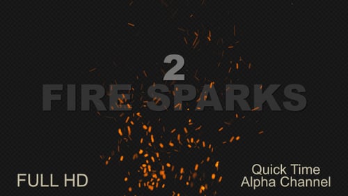 Rising Fire Sparks Alpha Channel Overlay