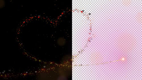 Glowing Heart Particle Trail Reveal