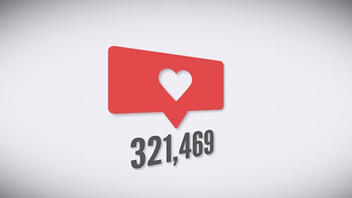 Flat Design Social Media Like Counter Animation