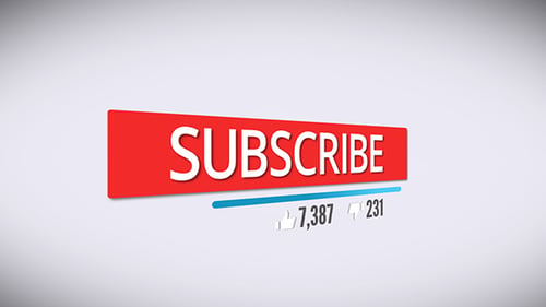 Subscription Button With Likes, Dislikes on a White Background and Counter Counting