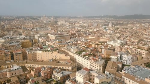 Aerial View of the Historic Cityscape of Rome, Italy