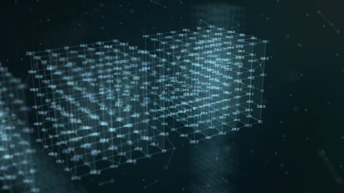 Futuristic Digital Data Cubes Network Animation