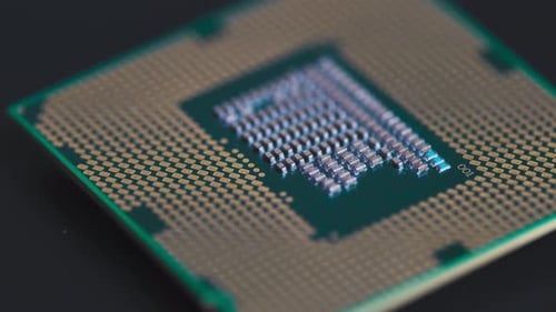 Nahaufnahme. Chip-Prozessor-Computer. Pins der Zentralprozessoreinheit.