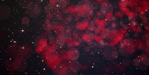 Glossy Red Valentines Hearts