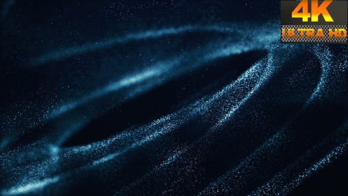 Dynamic Glowing Blue Particle Trails Loop Background