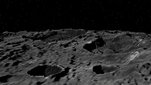 Stunning Moon Surface Flight and Planet Rotation Animation