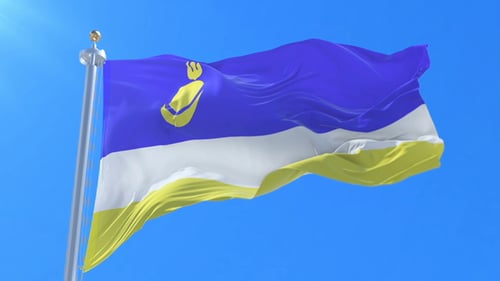 Realistic Waving Flag Animation on Blue Sky