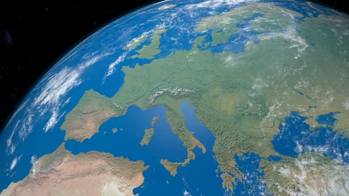 Europe Continent in Planet Earth