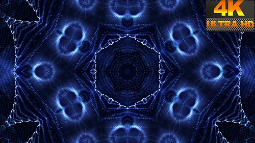 Dynamic Blue Particle Kaleidoscope Loop Background