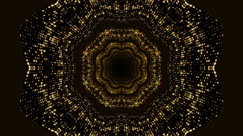 Abstract Shimmering Golden Lights Tunnel Loop Background