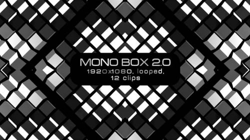 Monochromatic Geometric Cubes Animated Loop Background