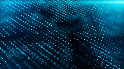 Abstrakter technischer Hintergrund mit Punkten im Weltraum