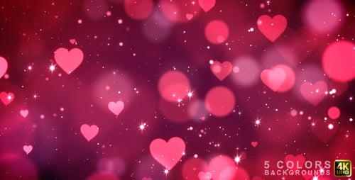 Dreamy Pink and Red Hearts Bokeh Background