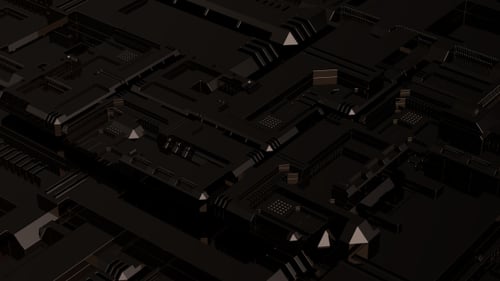 Abstract Dark Futuristic Circuit Board Animated Background
