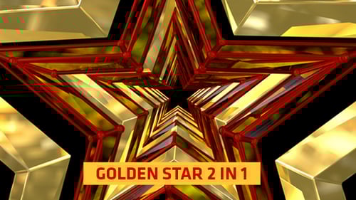 Decorative Gold and Red Geometric Star Tunnel Loop