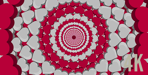 Hypnotic Looping Heart Tunnel Abstract Background
