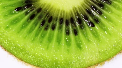 Close-Up of Juicy, Fresh Green Kiwi Slice