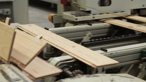 Parquet Production. Industrial Factory.